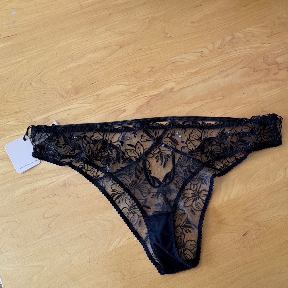 Agent Provocateur Black Floral Lace Panties